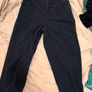 Knox Rose Black baggy button fly black jean Pants